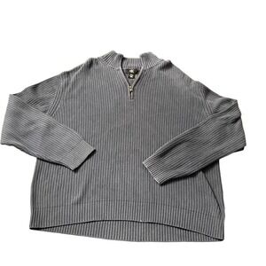 Calvin Klein Slate Blue Thick Knit Pullover Quarter Zip size XXL